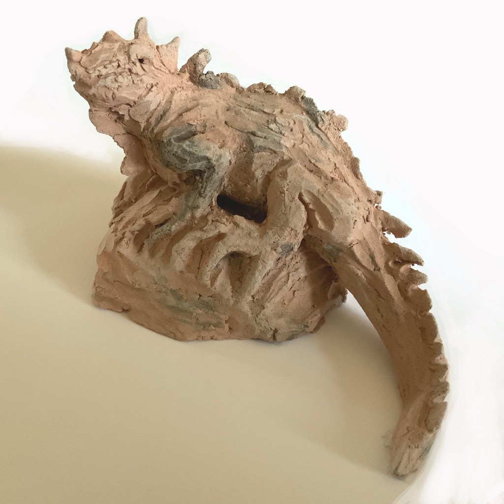 Ébauche Sculpture abstrait céramique oreille feuille origine