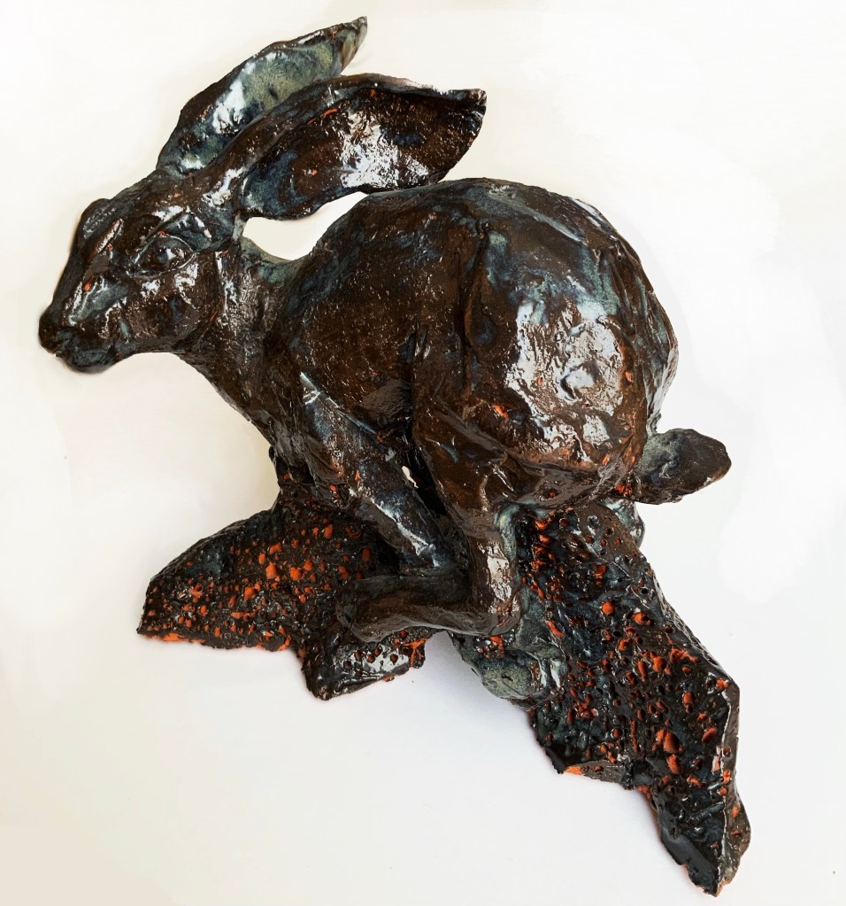 Sculpture course lapin argile ceramique